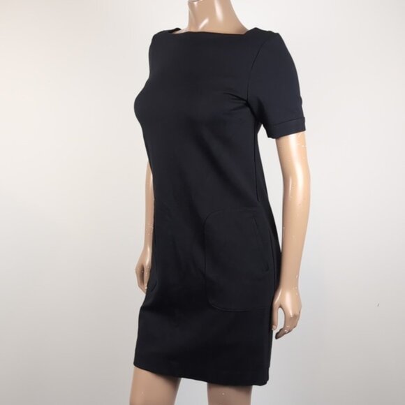 3/$20 Joe Fresh Short Sleeve Dress Cuffed Mini LBD Structured Sheath - Picture 4 of 11